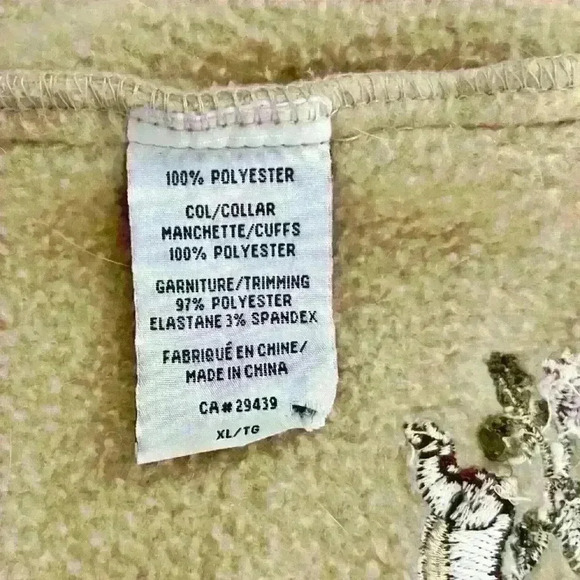 Vintage Oversized  Nature Tone Beige Fleece Button Down Vest with Faux Fur - Picture 11 of 12